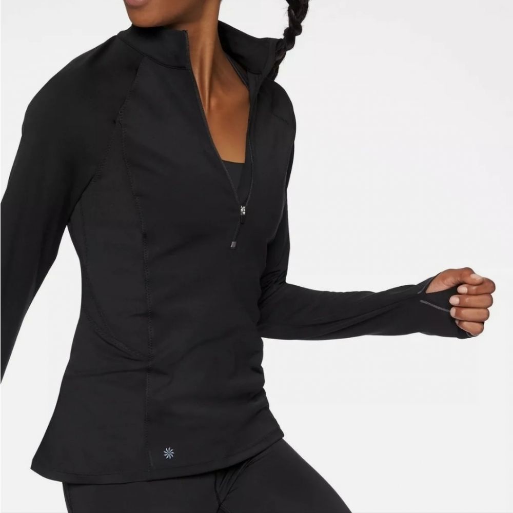 Athleta Black Half Zip Top